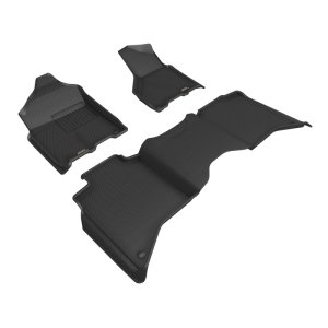 Dodge RAM 3500 Crew Cab Floor Mats - 1st and 2nd Row - 3D MAXpider - KAGU Series - Black - `19-`24